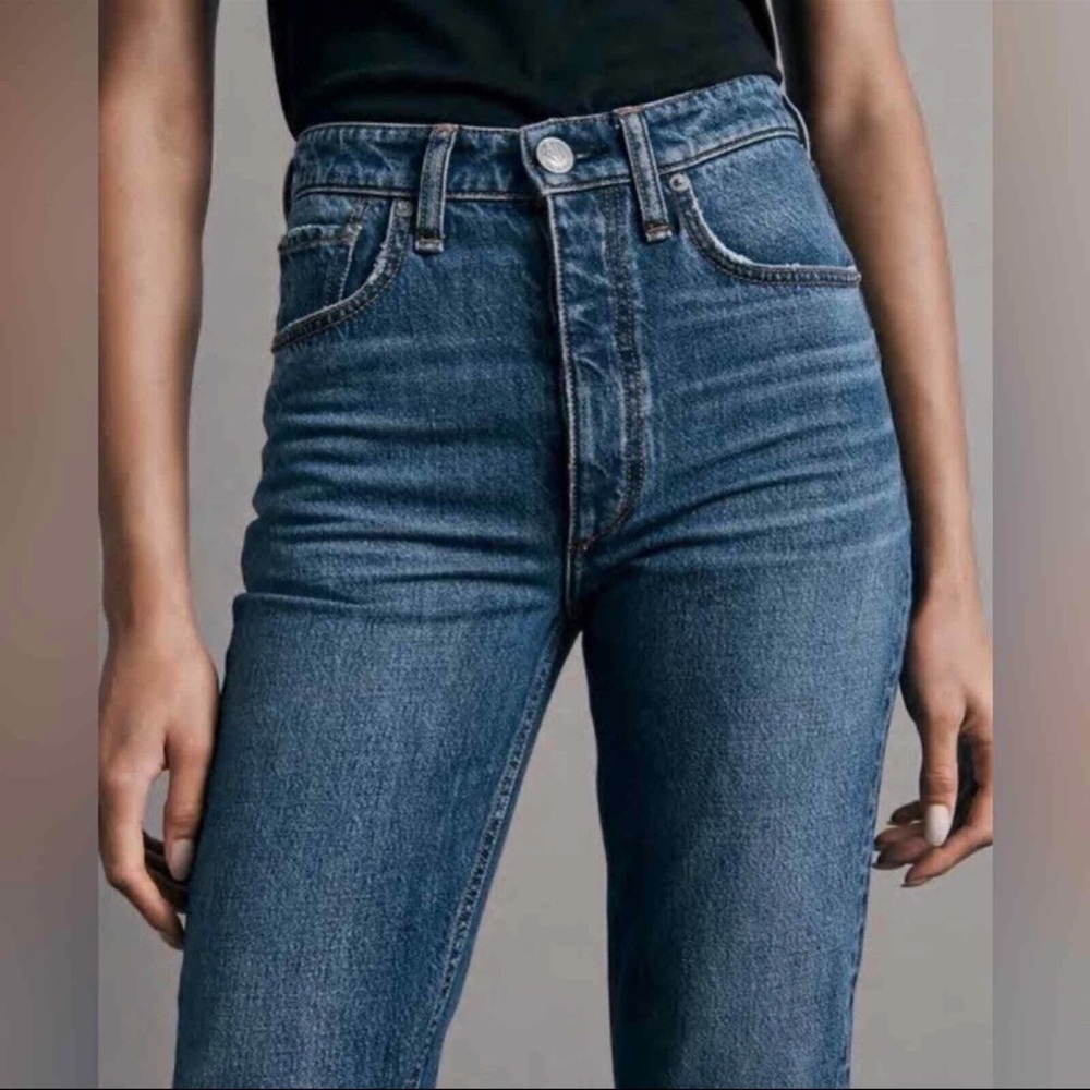 Rag & Bone Light Blue Denim Jeans Nina high rise ankle cigarette size 24 - Picture 2 of 13